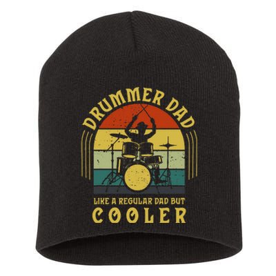 Funny Drummer Dad Art For Drumming Daddy Drum Players Short Acrylic Beanie