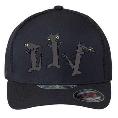Funny Dancing Dragon Meme Trending Dancing Toothless Flexfit Unipanel Trucker Cap