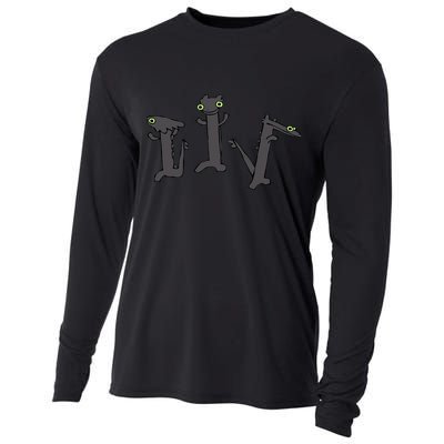Funny Dancing Dragon Meme Trending Dancing Toothless Cooling Performance Long Sleeve Crew