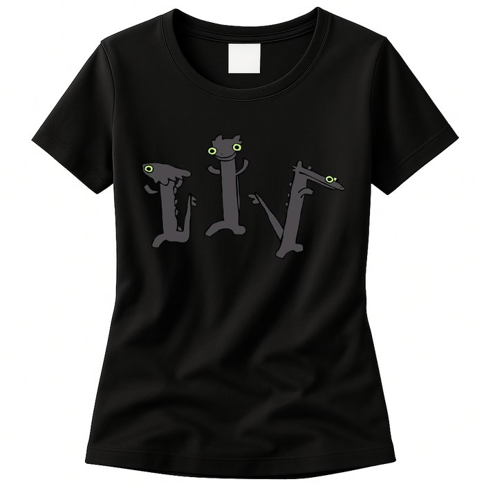 Funny Dancing Dragon Meme Trending Dancing Toothless Womens T-Shirt