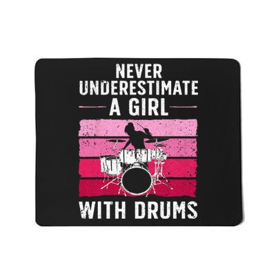 Funny Drummer Design For Women Girls Kids Drums Player Lover Mousepad