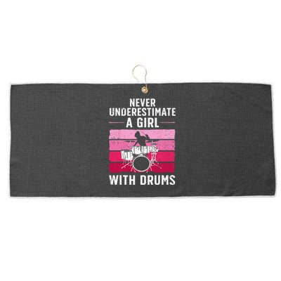 Funny Drummer Design For Women Girls Kids Drums Player Lover Large Microfiber Waffle Golf Towel