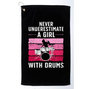 Funny Drummer Design For Women Girls Kids Drums Player Lover Platinum Collection Golf Towel