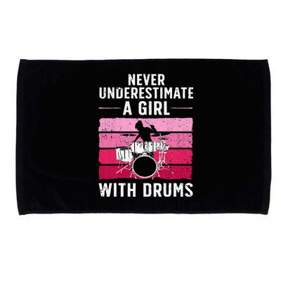 Funny Drummer Design For Women Girls Kids Drums Player Lover Microfiber Hand Towel