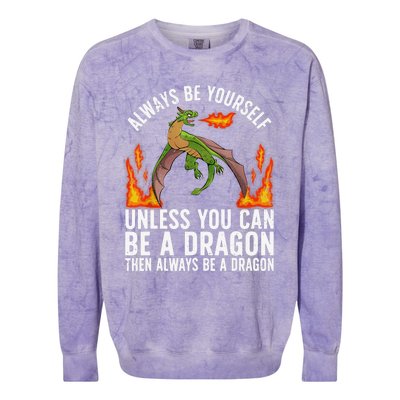 Funny Dragon Design For Fantasy Dragon Lover Colorblast Crewneck Sweatshirt