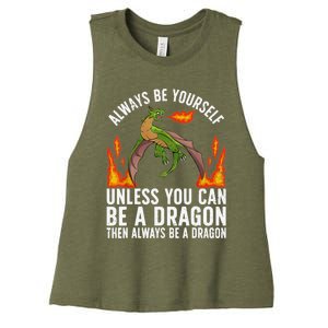 Funny Dragon Design For Fantasy Dragon Lover Women's Racerback Cropped Tank