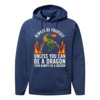 Funny Dragon Design For Fantasy Dragon Lover Performance Fleece Hoodie