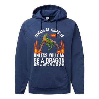 Funny Dragon Design For Fantasy Dragon Lover Performance Fleece Hoodie