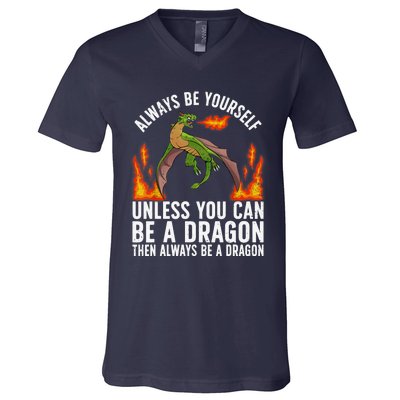 Funny Dragon Design For Fantasy Dragon Lover V-Neck T-Shirt