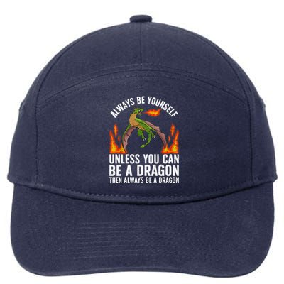 Funny Dragon Design For Fantasy Dragon Lover 7-Panel Snapback Hat