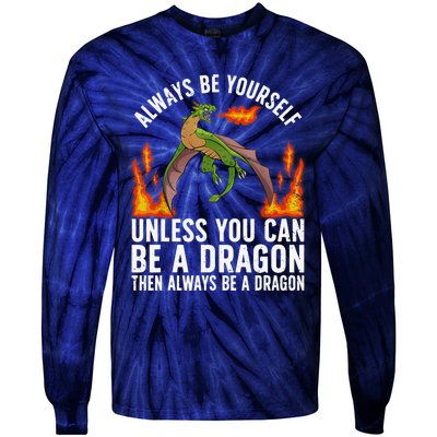 Funny Dragon Design For Fantasy Dragon Lover Tie-Dye Long Sleeve Shirt