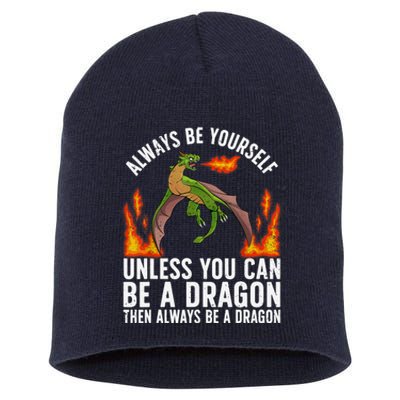 Funny Dragon Design For Fantasy Dragon Lover Short Acrylic Beanie