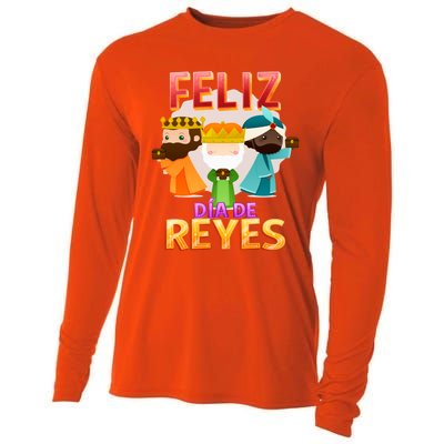 Feliz Dia De Los Reyes Day Happy Epiphany Christianity Day Gift Cooling Performance Long Sleeve Crew