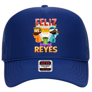 Feliz Dia De Los Reyes Day Happy Epiphany Christianity Day Gift High Crown Mesh Back Trucker Hat