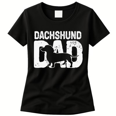 Funny Dachshund Dad Dog Lover Dachshund Father Dog Owner Womens T-Shirt