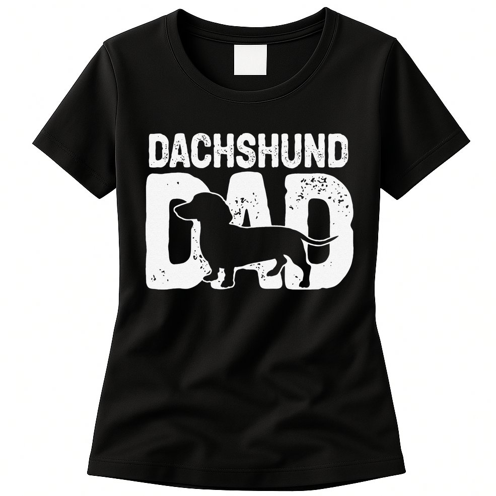 Funny Dachshund Dad Dog Lover Dachshund Father Dog Owner Womens T-Shirt