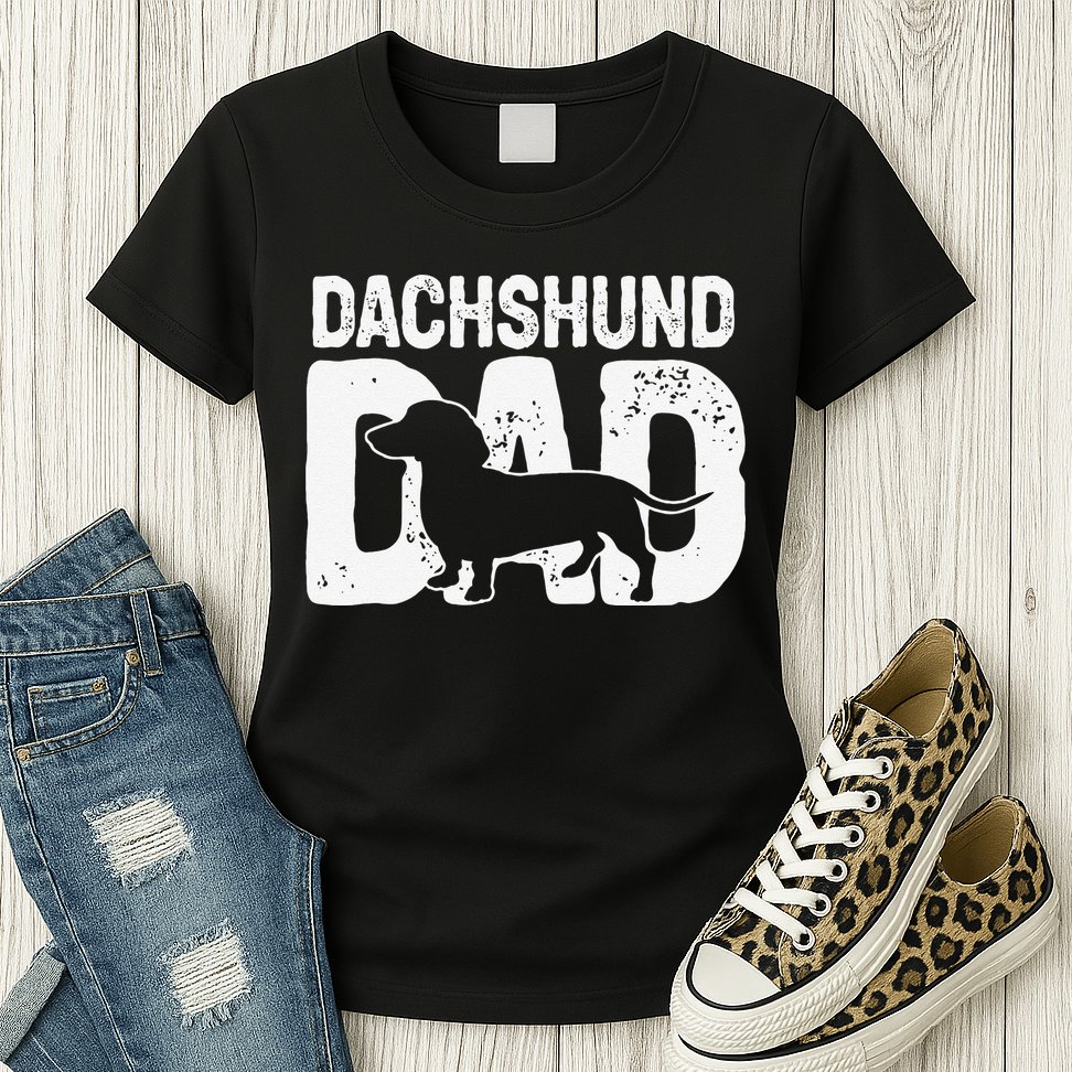 Funny Dachshund Dad Dog Lover Dachshund Father Dog Owner Womens T-Shirt