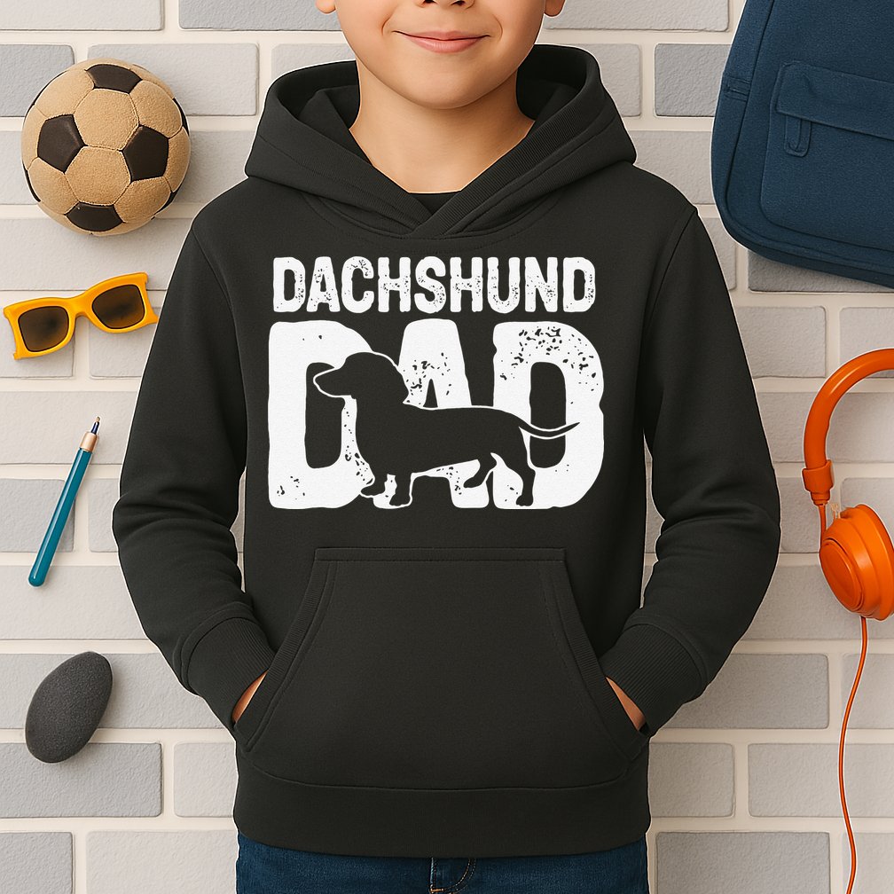Funny Dachshund Dad Dog Lover Dachshund Father Dog Owner Kids Hoodie