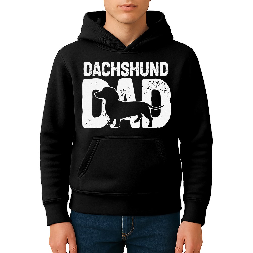 Funny Dachshund Dad Dog Lover Dachshund Father Dog Owner Kids Hoodie