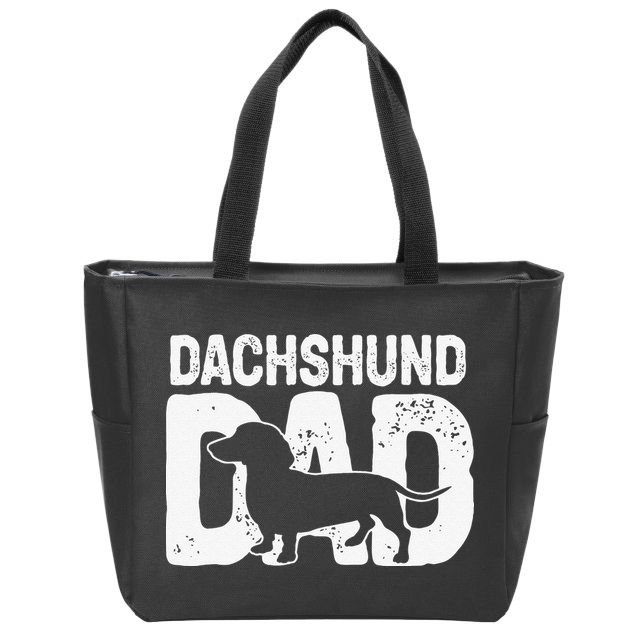 Funny Dachshund Dad Dog Lover Dachshund Father Dog Owner Zip Tote Bag