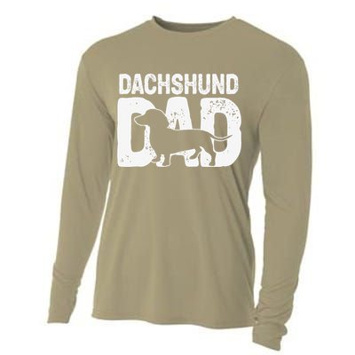 Funny Dachshund Dad Dog Lover Dachshund Father Dog Owner Cooling Performance Long Sleeve Crew