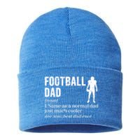 Football Dad Definition Dad Of A Football Player Father Gift Sustainable Knit Beanie