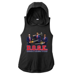 Funny D.O.G.E. (Department Of Government Efficiency) Doge Ladies PosiCharge Tri-Blend Wicking Draft Hoodie Tank