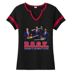 Funny D.O.G.E. (Department Of Government Efficiency) Doge Ladies Halftime Notch Neck Tee