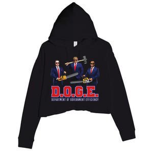 Funny D.O.G.E. (Department Of Government Efficiency) Doge Crop Fleece Hoodie