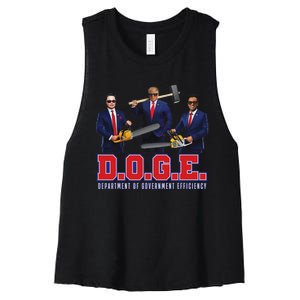 Funny D.O.G.E. (Department Of Government Efficiency) Doge Women's Racerback Cropped Tank