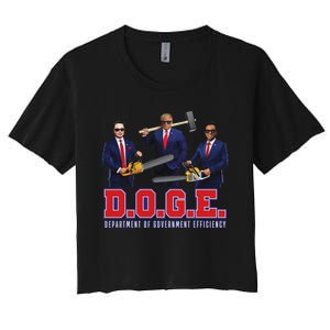 Funny D.O.G.E. (Department Of Government Efficiency) Doge Women's Crop Top Tee