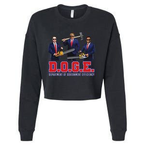 Funny D.O.G.E. (Department Of Government Efficiency) Doge Cropped Pullover Crew