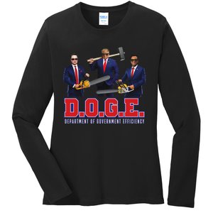 Funny D.O.G.E. (Department Of Government Efficiency) Doge Ladies Long Sleeve Shirt