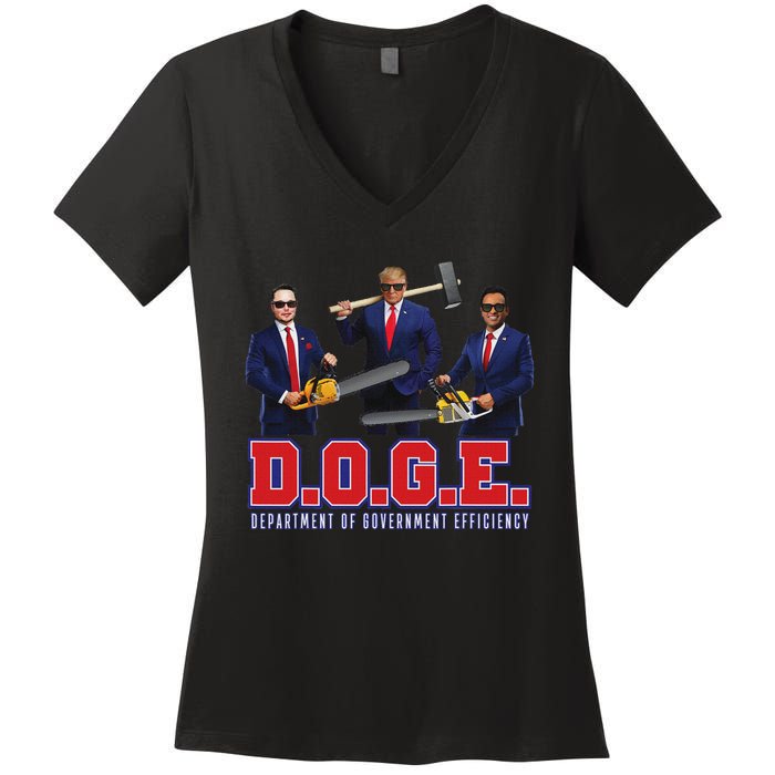 Funny D.O.G.E. (Department Of Government Efficiency) Doge Women's V-Neck T-Shirt