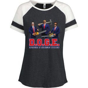 Funny D.O.G.E. (Department Of Government Efficiency) Doge Enza Ladies Jersey Colorblock Tee