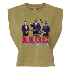 Funny D.O.G.E. (Department Of Government Efficiency) Doge Garment-Dyed Women's Muscle Tee