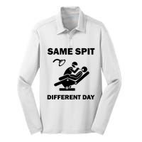 Funny Dentist Dental Hygienist Same Spit Different Day Gag Silk Touch Performance Long Sleeve Polo