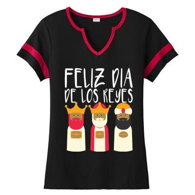 Feliz Dia De Reyes Happy Epiphany Day Three Kings Day Cute Gift Ladies Halftime Notch Neck Tee