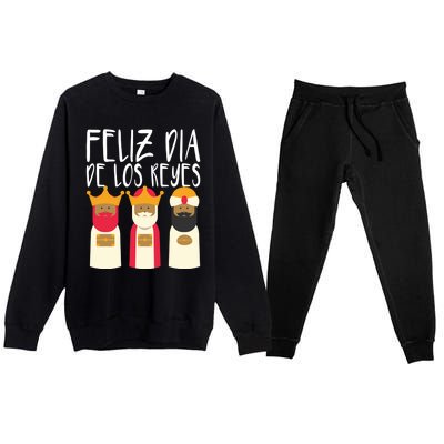 Feliz Dia De Reyes Happy Epiphany Day Three Kings Day Cute Gift Premium Crewneck Sweatsuit Set