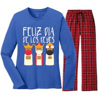 Feliz Dia De Reyes Happy Epiphany Day Three Kings Day Cute Gift Women's Long Sleeve Flannel Pajama Set 