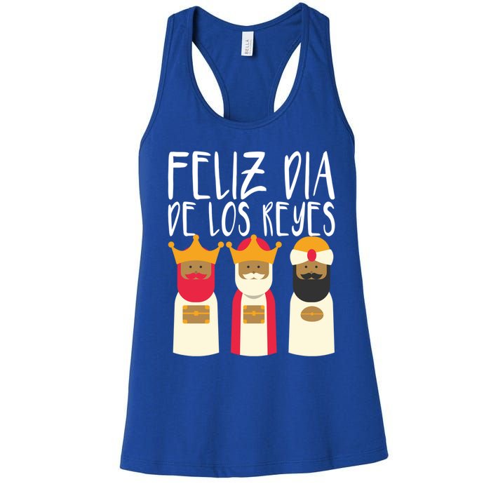 Feliz Dia De Reyes Happy Epiphany Day Three Kings Day Cute Gift Women's Racerback Tank