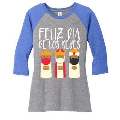 Feliz Dia De Reyes Happy Epiphany Day Three Kings Day Cute Gift Women's Tri-Blend 3/4-Sleeve Raglan Shirt