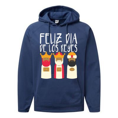 Feliz Dia De Reyes Happy Epiphany Day Three Kings Day Cute Gift Performance Fleece Hoodie