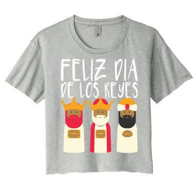 Feliz Dia De Reyes Happy Epiphany Day Three Kings Day Cute Gift Women's Crop Top Tee