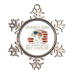 Funny Doodle Dad Goldendoodle Regular Dad But Cooler American Flag Metallic Star Ornament