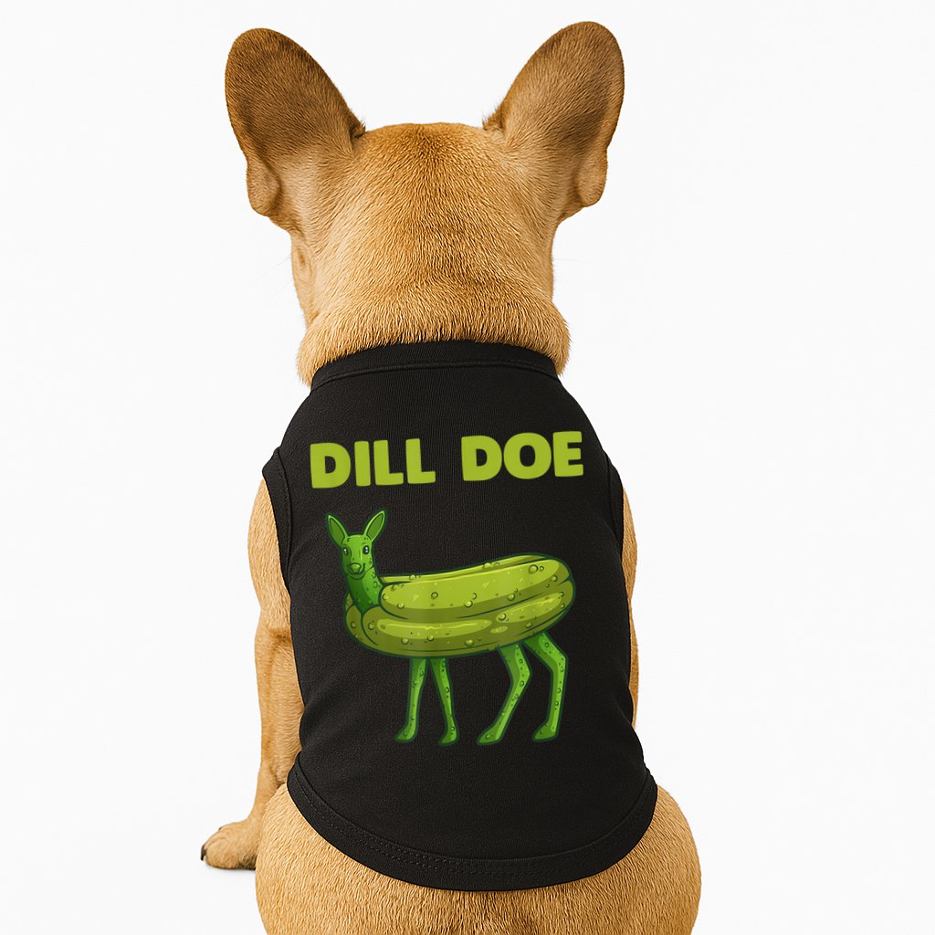 Funny Dill Doe Women Deer Green Dill Pickle Veggie Lover Doggie Tank