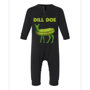 Funny Dill Doe Women Deer Green Dill Pickle Veggie Lover Infant Fleece One Piece