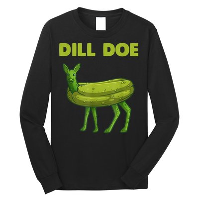 Funny Dill Doe Women Deer Green Dill Pickle Veggie Lover Long Sleeve Shirt