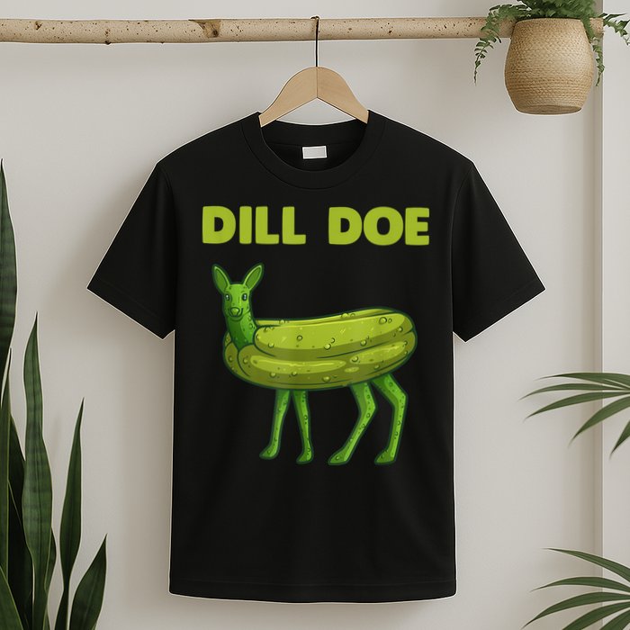 Funny Dill Doe Women Deer Green Dill Pickle Veggie Lover T-Shirt