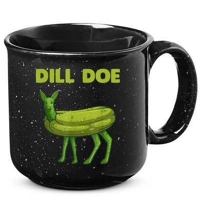 Funny Dill Doe Women Deer Green Dill Pickle Veggie Lover 15oz Campfire Ceramic Mug